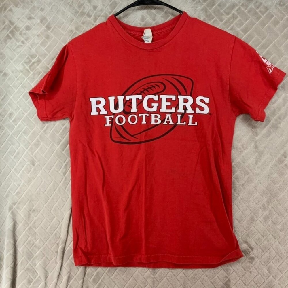 Delta Pro Weight Mens S Red T-Shirt Rutgers Football Snickers Marathon Sports